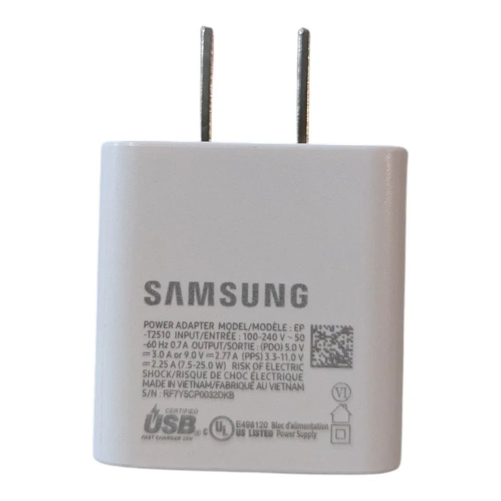 Nn7. Samsung 25W Super Fast Wall Charger‎ Adapter - White